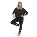 CROP HOODIE HOLGADA NEGRA JASPEADA UNISEX
